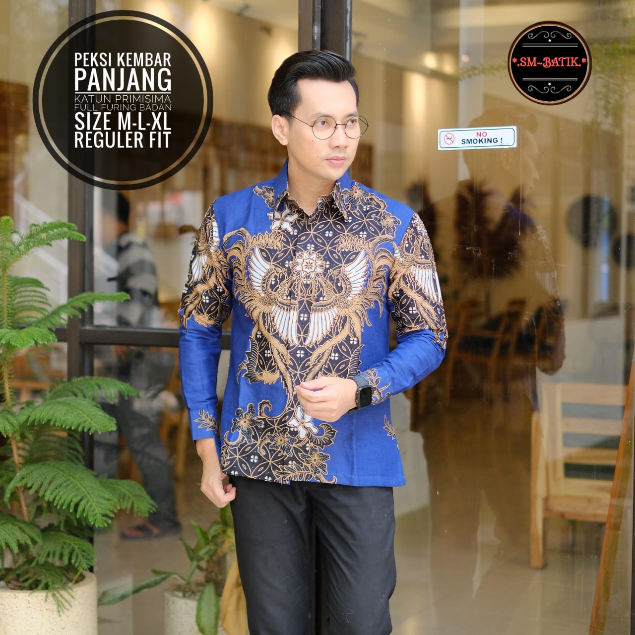 cover-PEKSI KEMBAR Kemeja Batik Pria Solo Lengan Panjang Lapis Furing BY SM-1
