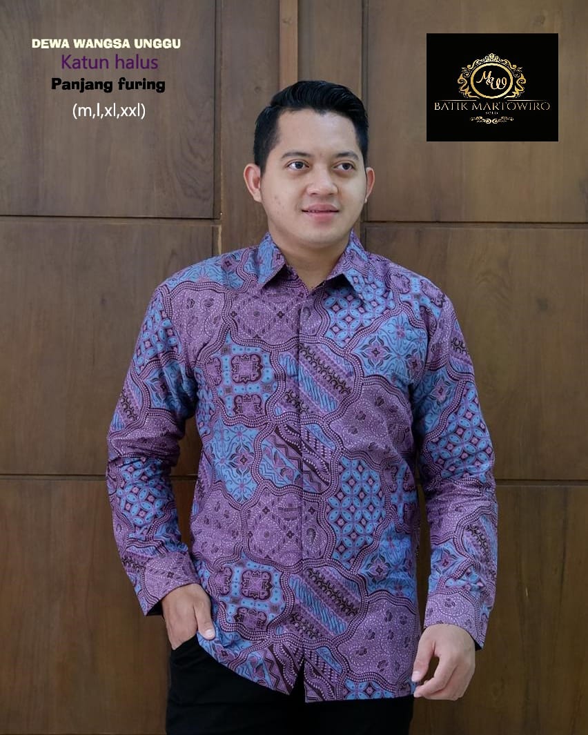 cover-DEWA WANGSA UNGU KEMEJA BATIK PRIA SOLO LENGAN PANJANG LAPIS FURING BY MARTOWIRO-1