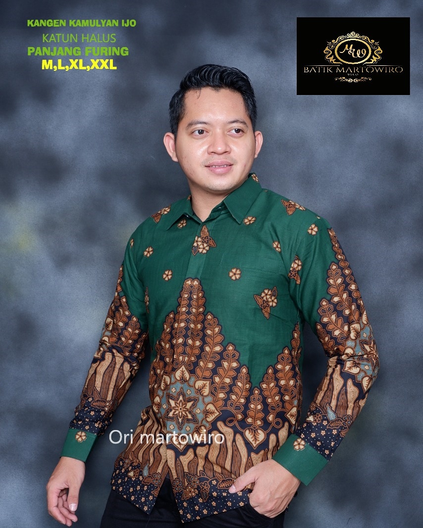 cover-KANGEN KAMULYAN IJO Kemeja Batik Pria Solo Lengan Panjang Lapis Furing BY MARTOWIRO-1
