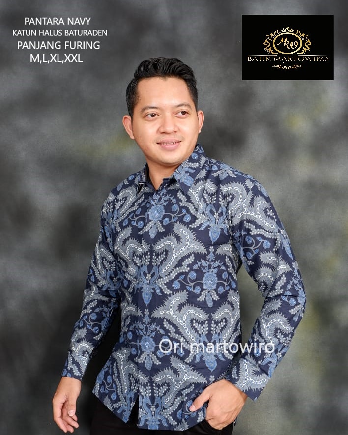cover-PANTARA NAVY Kemeja Batik Pria Solo Lengan Panjang Lapis Furing BY MARTOWIRO-1