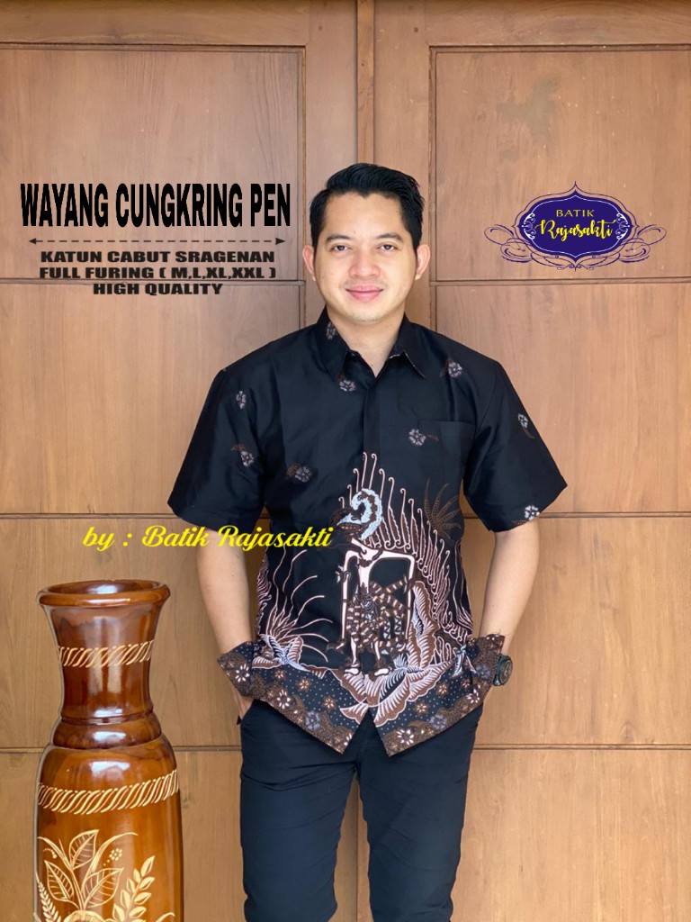 cover-WAYANG CUNGKRING PEN Kemeja Batik Pria Solo Lengan Pendek Lapis Furing BY RAJASAKTI-1