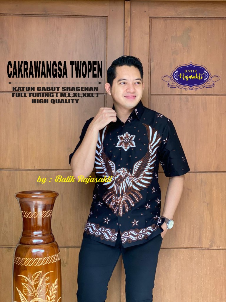 cover-CAKRAWANGSA TWOPEN Kemeja Batik Pria Solo Lengan Pendek Lapis Furing BY RAJASAKTI-1