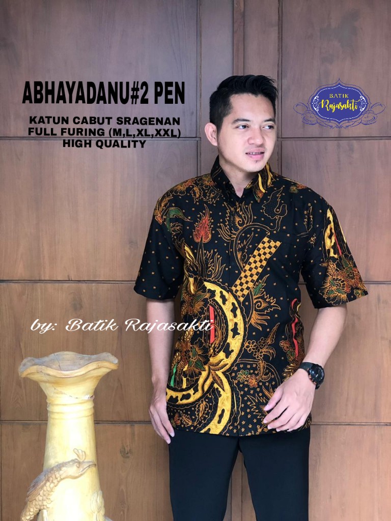 cover-ABHAYADANU 2 KEMEJA BATIK PRIA SOLO LENGAN PENDEK LAPIS FURING BY RAJASAKTI-1