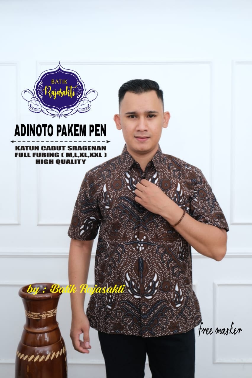 cover-ADINOTO PAKEM PEN Kemeja Batik Pria Solo Lengan Pendek Lapis Furing BY RAJASAKTI-1