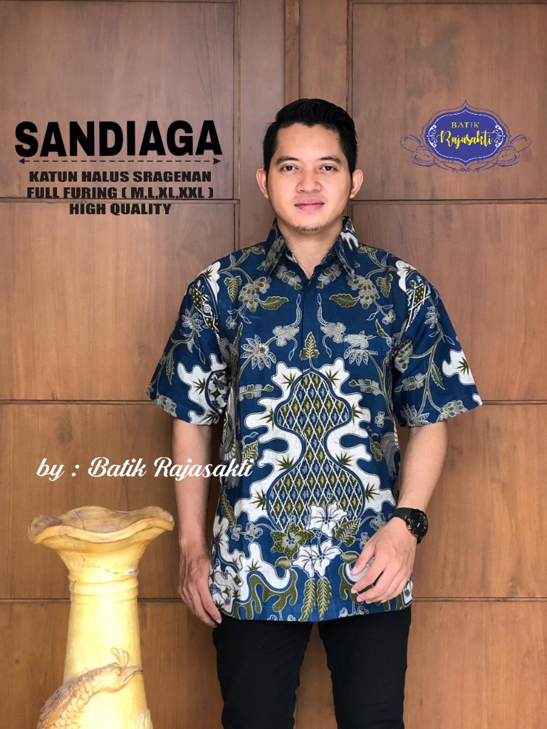 cover-SANDIAGA Kemeja Batik Pria Solo Lengan Pendek Lapis Furing BY RAJASAKTI-1