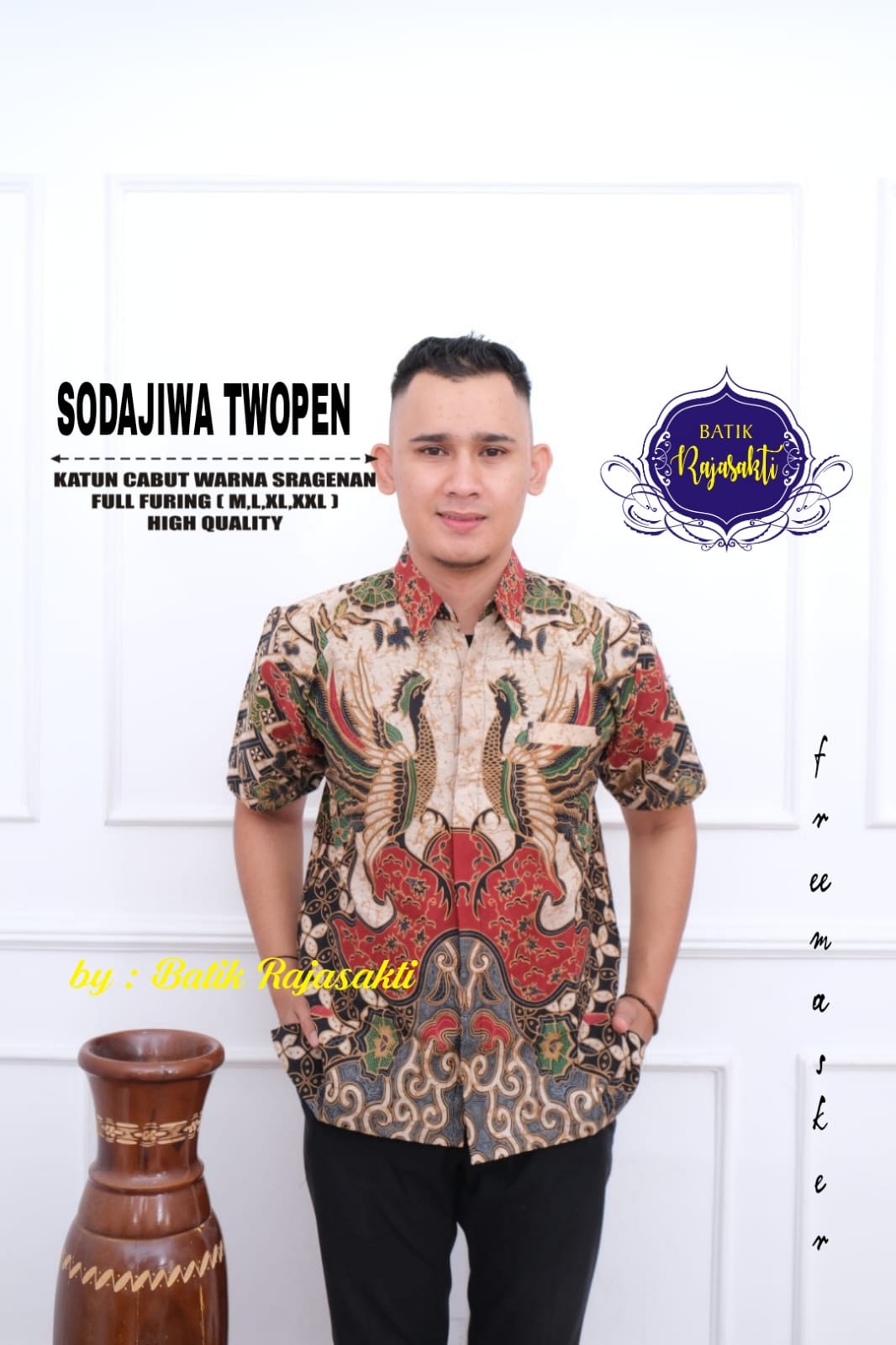 cover-SODAJIWA TWOPEN Kemeja Batik Pria Solo Lengan Pendek Lapis Furing BY RAJASAKTI-1