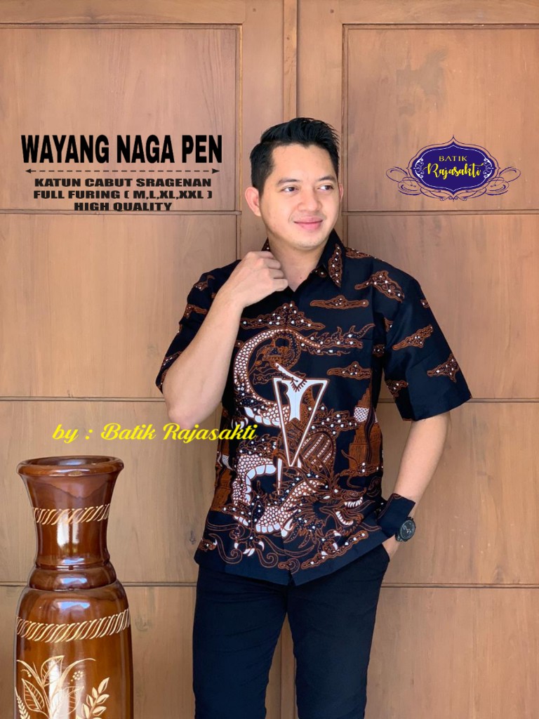 cover-WAYANG NAGA PEN Kemeja Batik Pria Solo Lengan Pendek Lapis Furing BY RAJASAKTI-1
