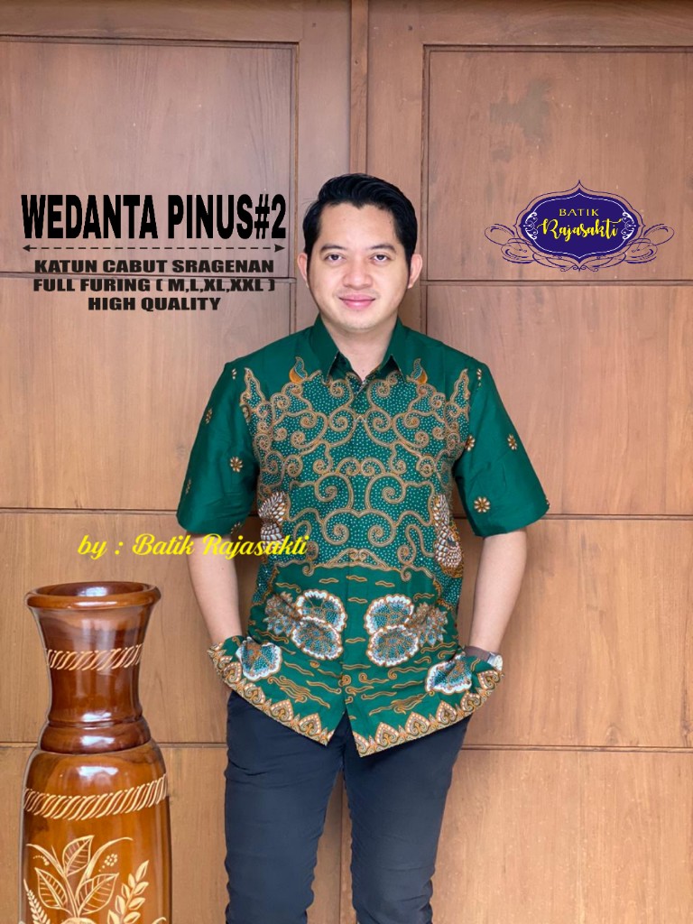cover-WEDANTA PINUS 2 Kemeja Batik Pria Solo Lengan Pendek Lapis Furing BY RAJASAKTI-1