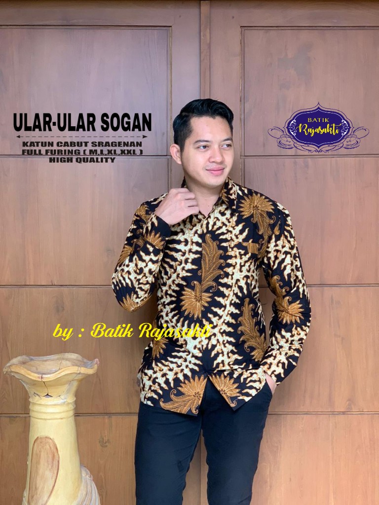 cover-UAR ULAR SOGAN Kemeja Batik Pria Solo Lengan Panjang Lapis Furing BY RAJASAKTI-1