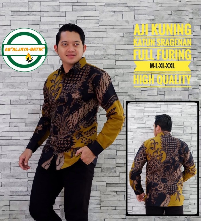 cover-AJI KUNING Kemeja Batik Pria Solo Lengan Panjang Lapis Furing BY ALJAYA-1