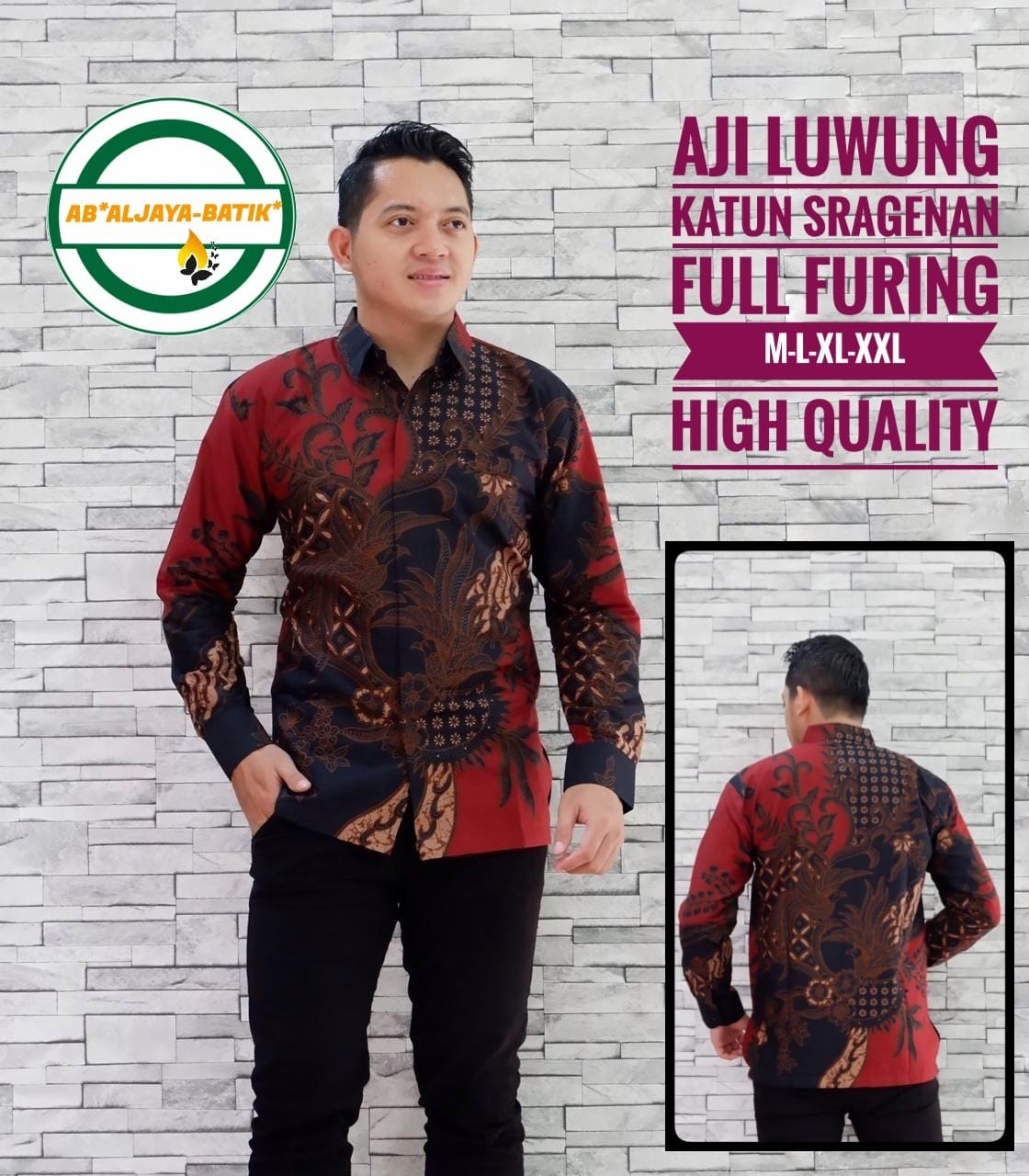 cover-AJI LUWUNG Kemeja Batik Pria Solo Lengan Panjang Lapis Furing BY ALJAYA-1