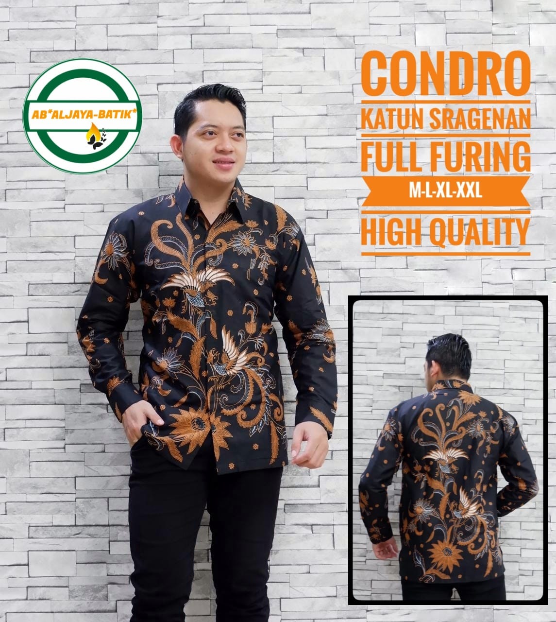 cover-CONDRO Kemeja Batik Pria Solo Lengan Panjang Lapis Furing BY ALJAYA-1