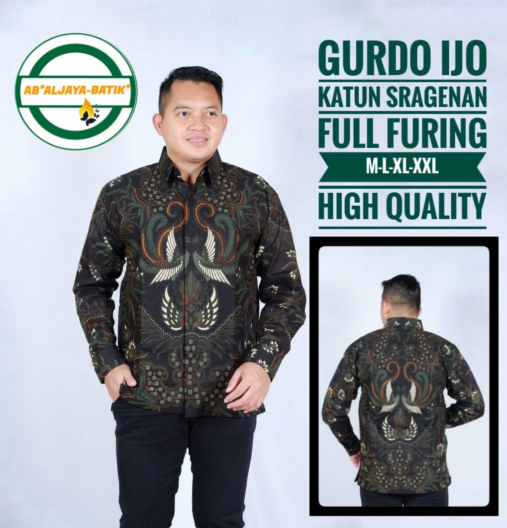 cover-GURDO IJO Kemeja Batik Pria Solo Lengan Panjang Lapis Furing BY ALJAYA-1