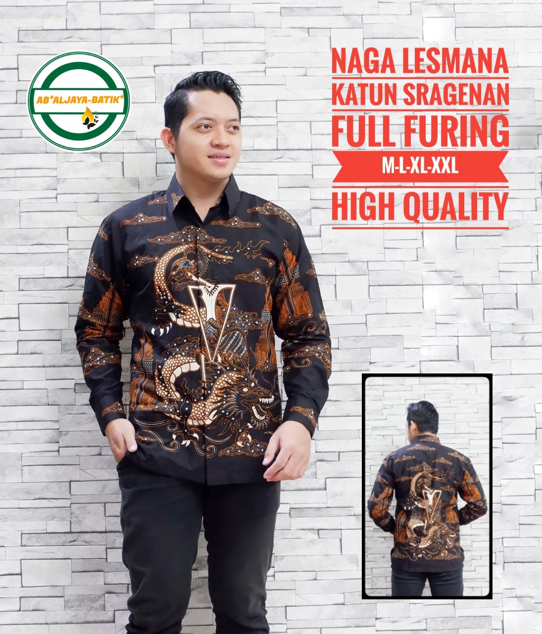 cover-NAGA LESMANA Kemeja Batik Pria Solo Lengan Panjang Lapis Furing BY ALJAYA-1
