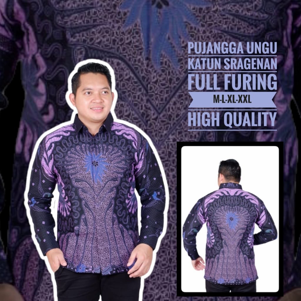 cover-PUJANGGA UNGU Kemeja Batik Pria Solo Lengan Panjang Lapis Furing BY ALJAYA-1