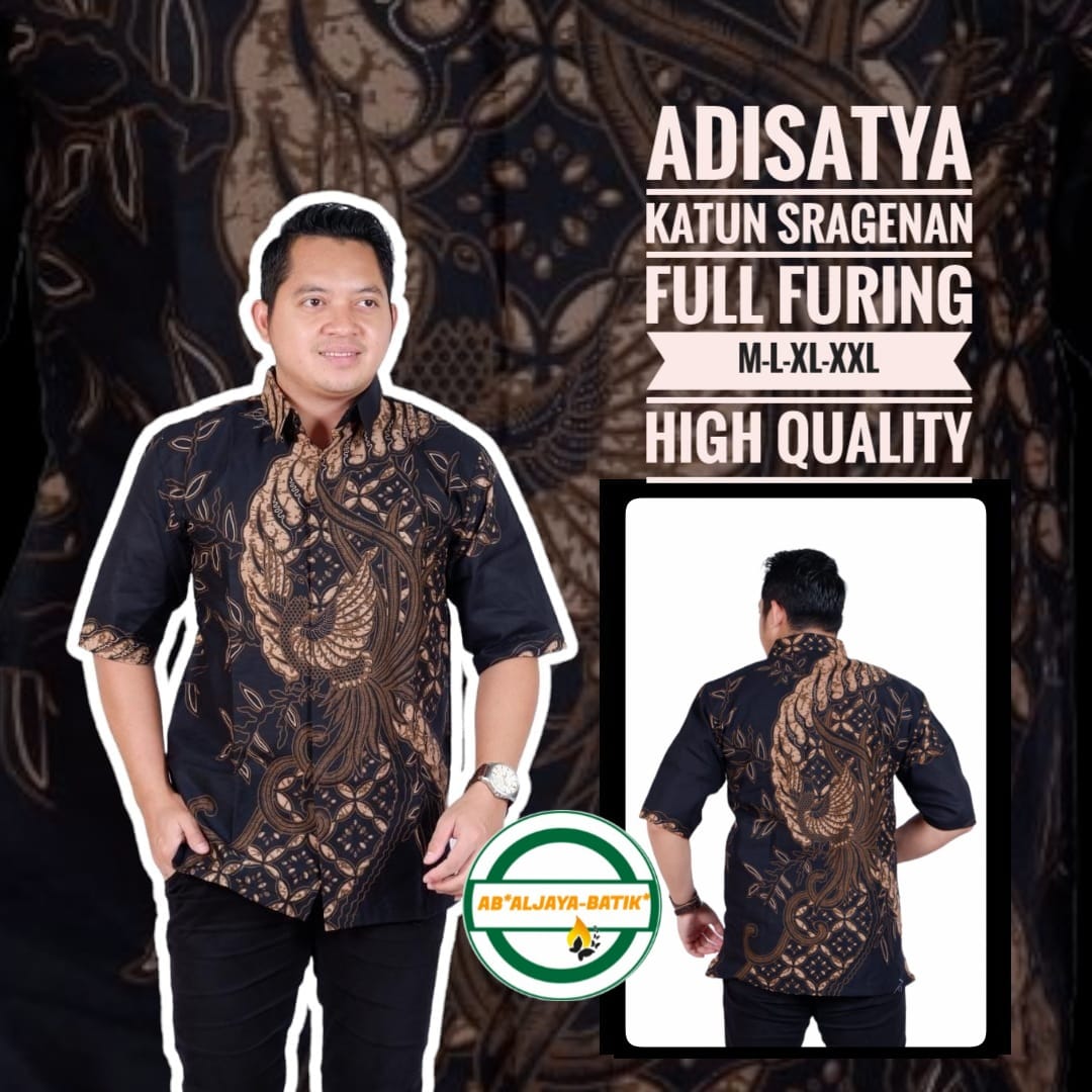 cover-ADISATYA Kemeja Batik Pria Solo Lengan Pendek Lapis Furing BY ALJAYA-1