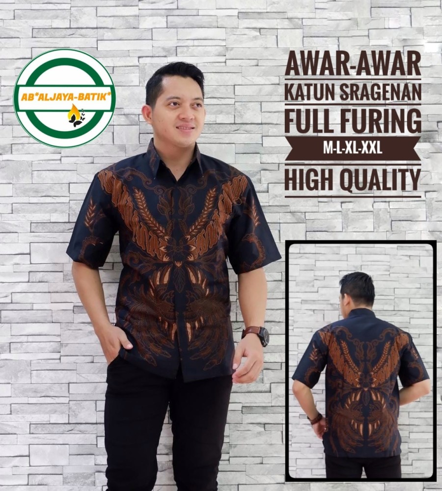 cover-AWAR AWAR Kemeja Batik Pria Solo Lengan Pendek Lapis Furing BY ALJAYA-1