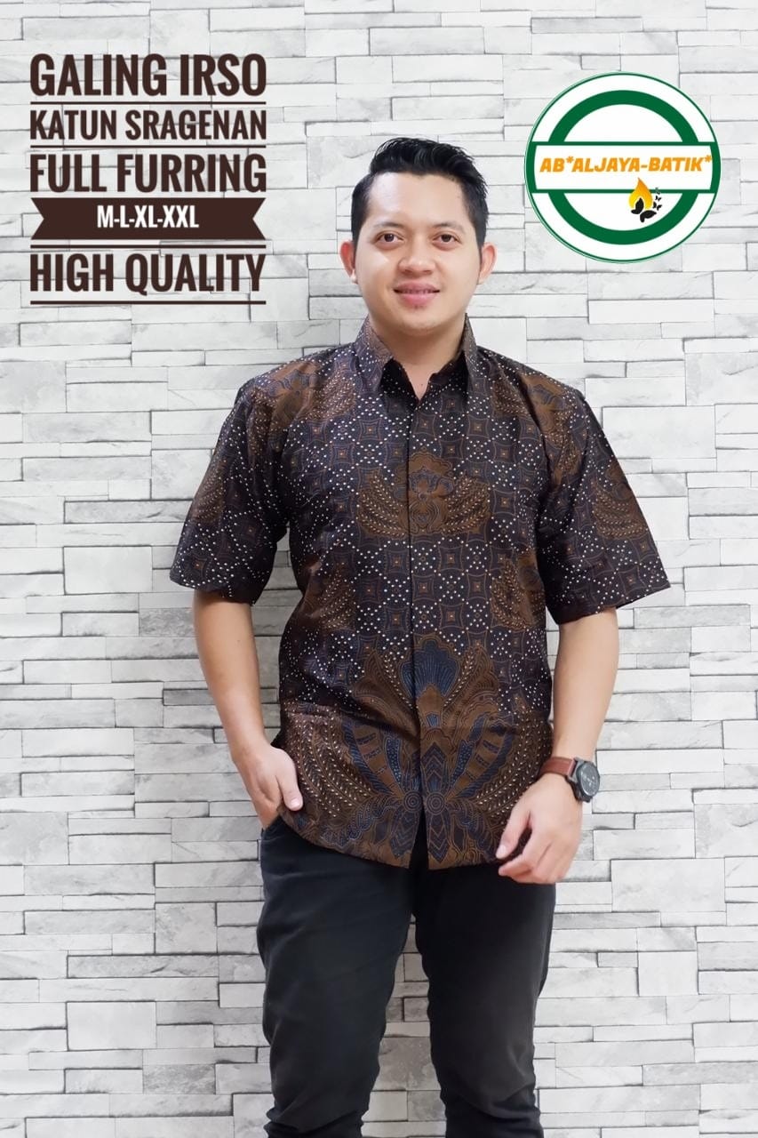cover-GALING IRSO Kemeja Batik Pria Solo Lengan Pendek Lapis Furing BY ALJAYA-1