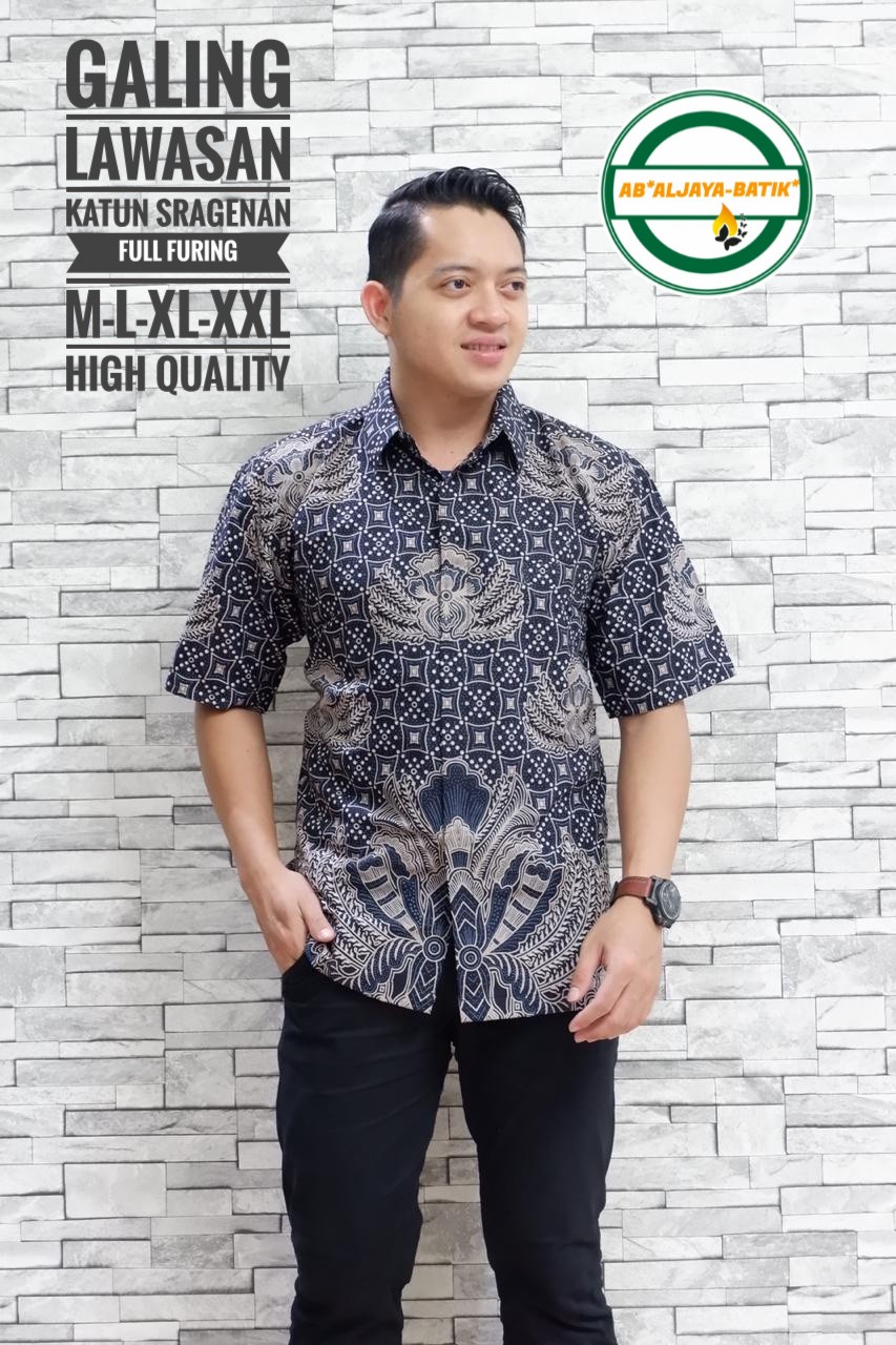 cover-GALING LAWASAN Kemeja Batik Pria Solo Lengan Pendek Lapis Furing BY ALJAYA-1