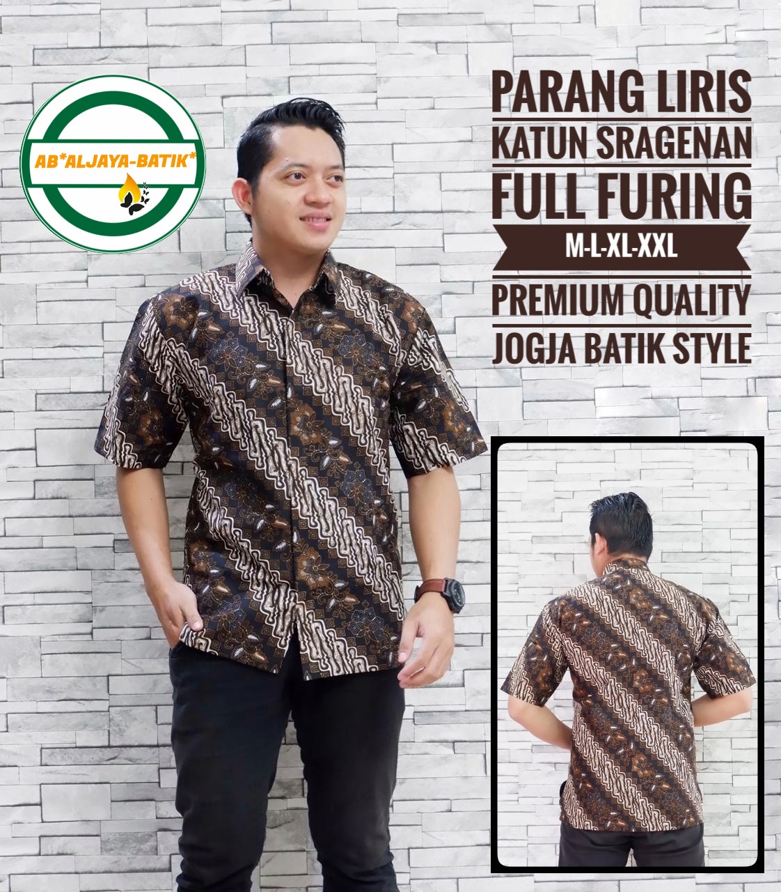 cover-PARANG LIRIS Kemeja Batik Pria Solo Lengan Pendek Lapis Furing BY ALJAYA-1