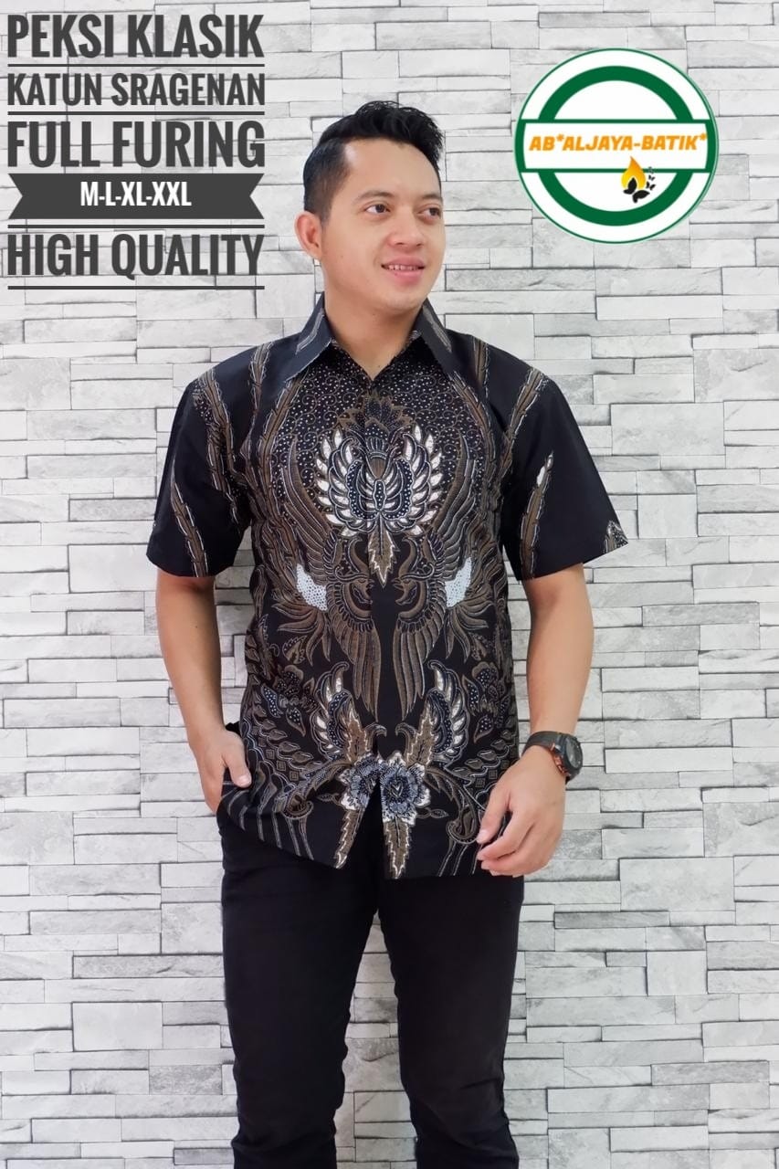 cover-PEKSI KLASIK  Kemeja Batik Pria Solo Lengan Pendek Lapis Furing BY ALJAYA-1