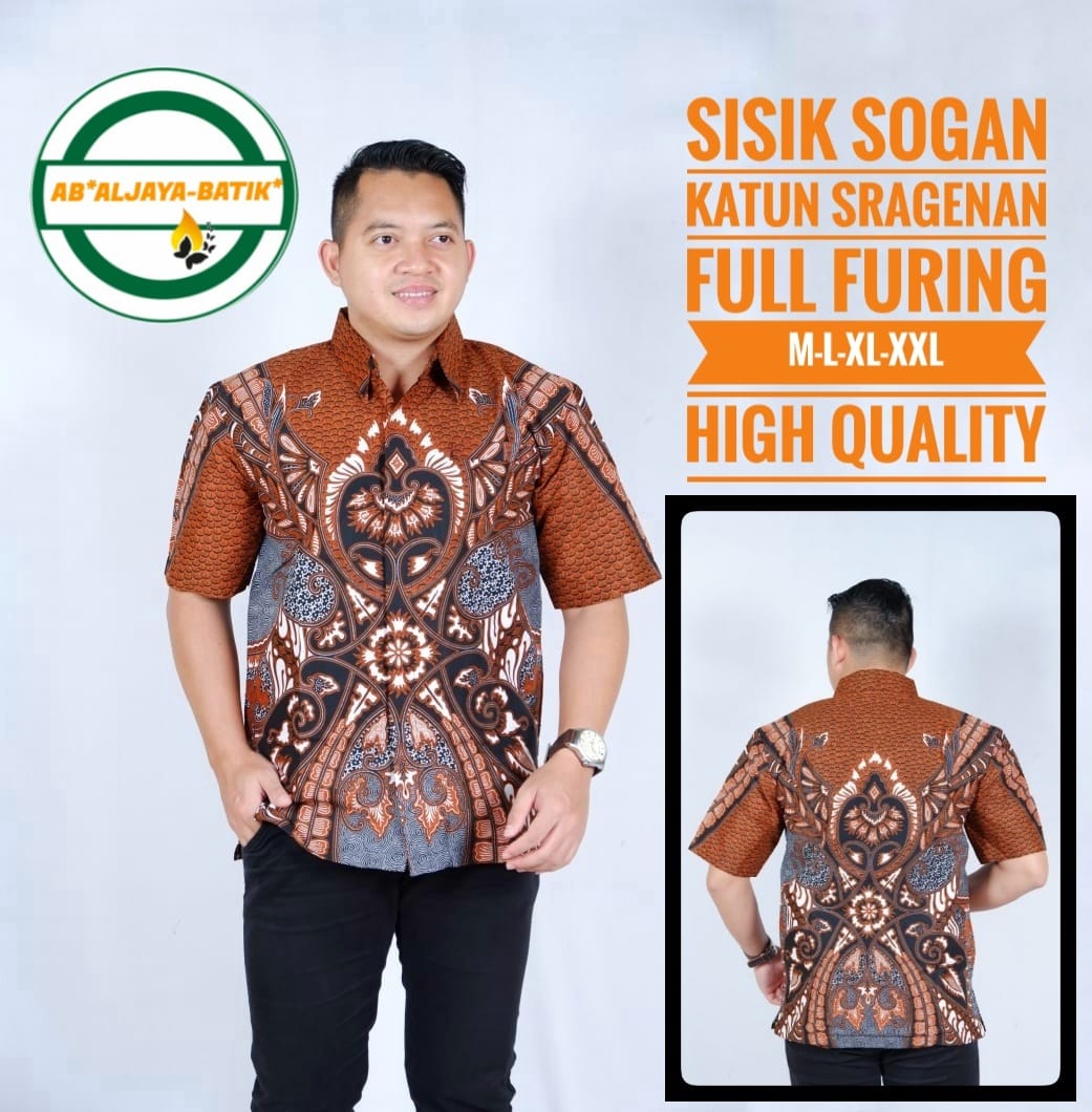 cover-SISIK SOGAN Kemeja Batik Pria Solo Lengan Pendek Lapis Furing BY ALJAYA-1