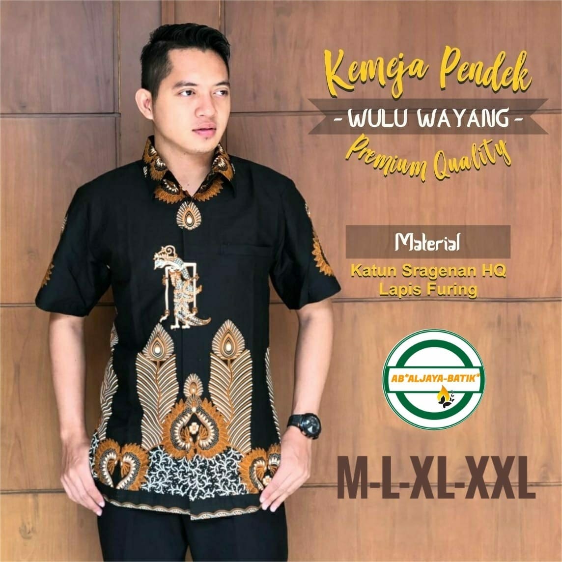 cover-WULU WAYANG Kemeja Batik Pria Solo Lengan Pendek Lapis Furing BY ALJAYA-1