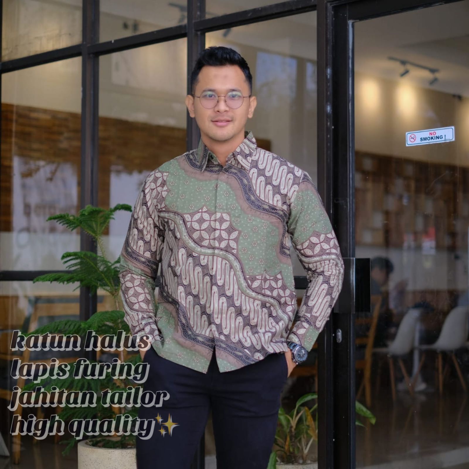 cover-KAWUNG PARANG SAGE Kemeja Batik Pria Solo Lengan Panjang Lapis Furing BY BATIKSOLOAMANAH-1