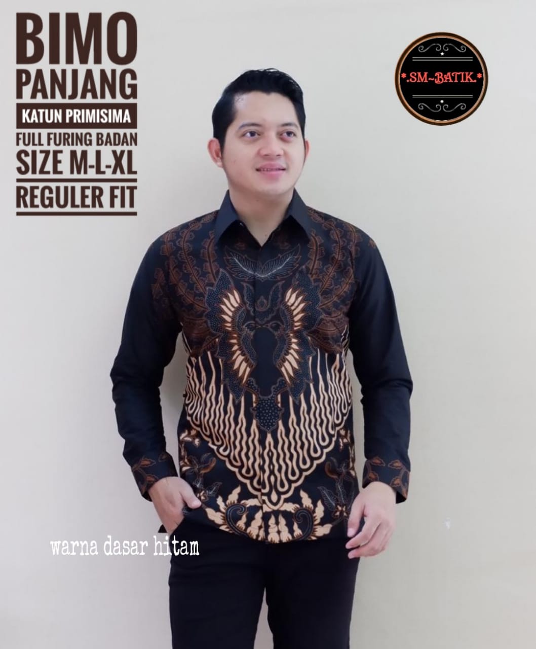cover-BIMO Kemeja Batik Pria Solo Lengan Panjang Lapis Furing BY SM-1