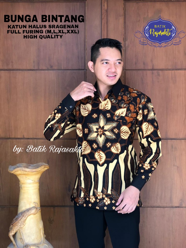 cover-BUNGA BINTANG KEMEJA BATIK PRIA SOLO LENGAN PANJANG LAPIS FURING BY RAJASAKTI-1