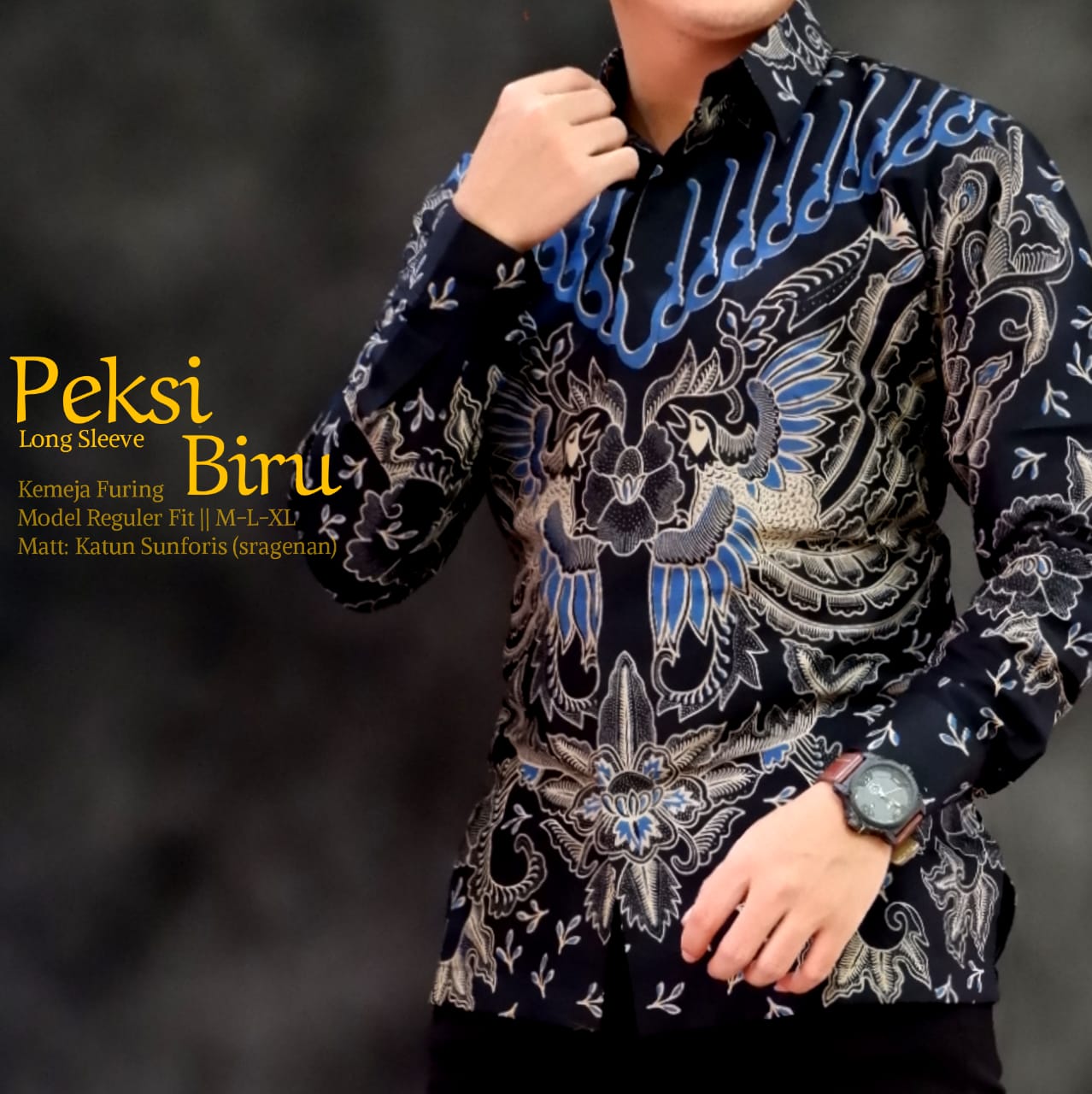 cover-PEKSI BIRU Kemeja Batik Pria Solo Lengan Panjang Lapis Furing BY MUKTI UTOMO-1