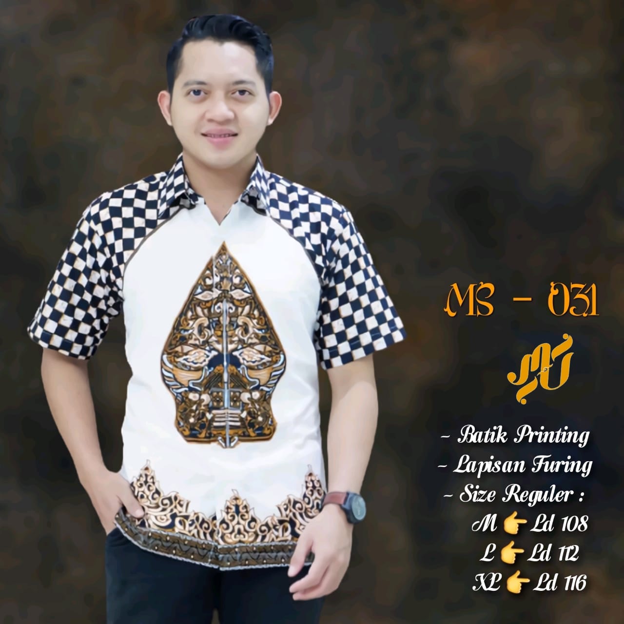 cover-MS 031 Kemeja Batik Pria Solo Lengan Pendek Lapis Furing BY MUKTI UTOMO-1