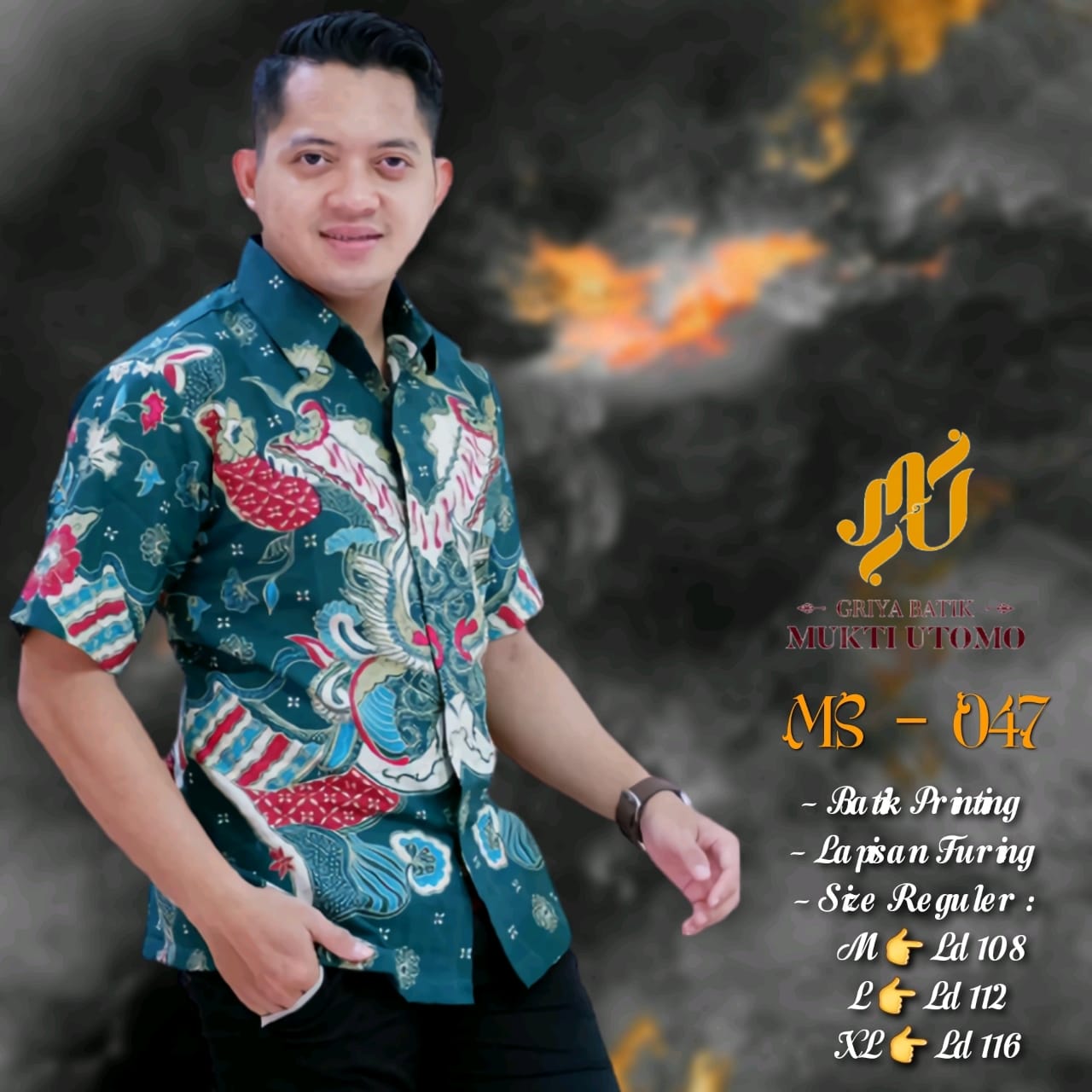 cover-MS 047 Kemeja Batik Pria Solo Lengan Pendek Lapis Furing BY MUKTI UTOMO-1