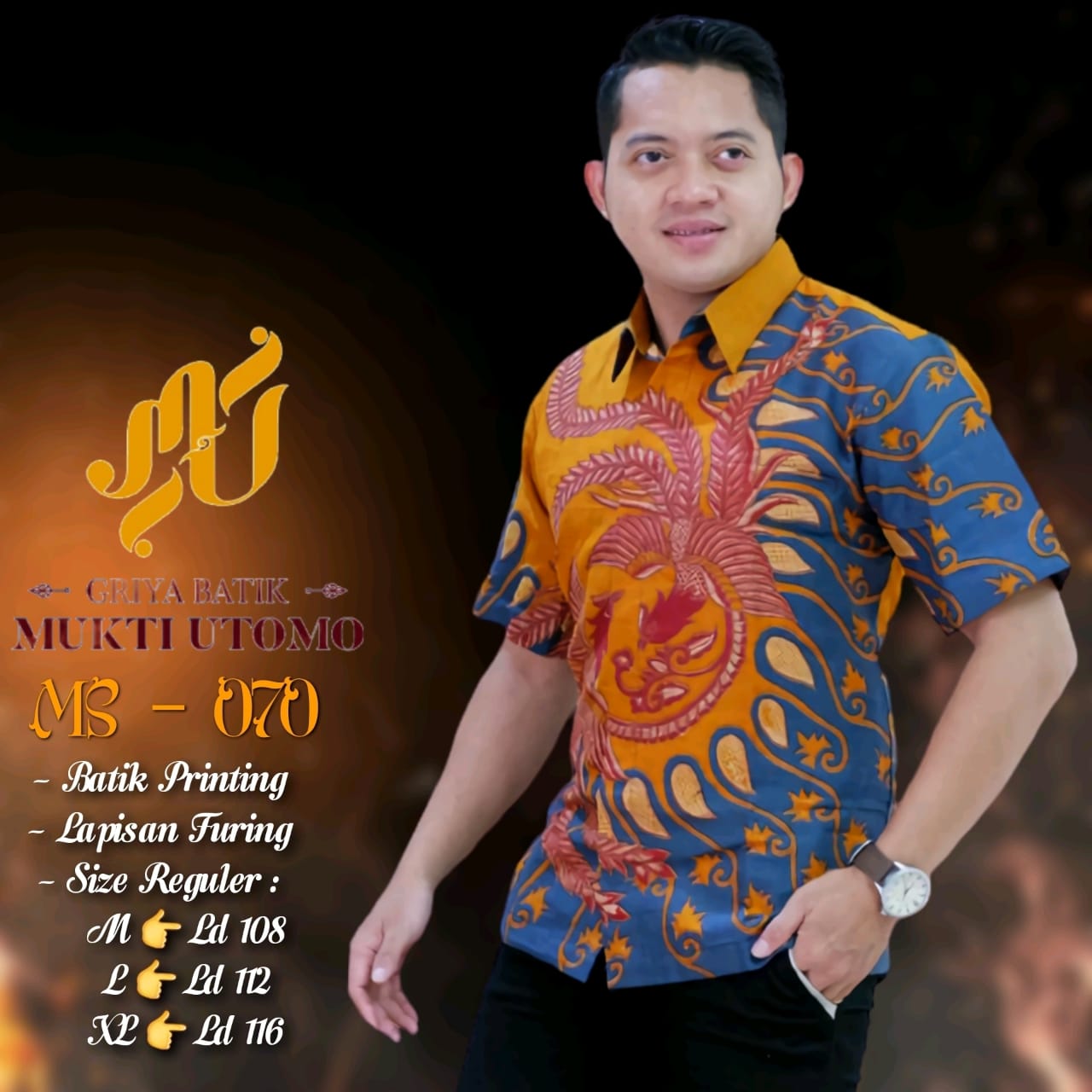 cover-MS 070 Kemeja Batik Pria Solo Lengan Pendek Lapis Furing BY MUKTI UTOMO-1