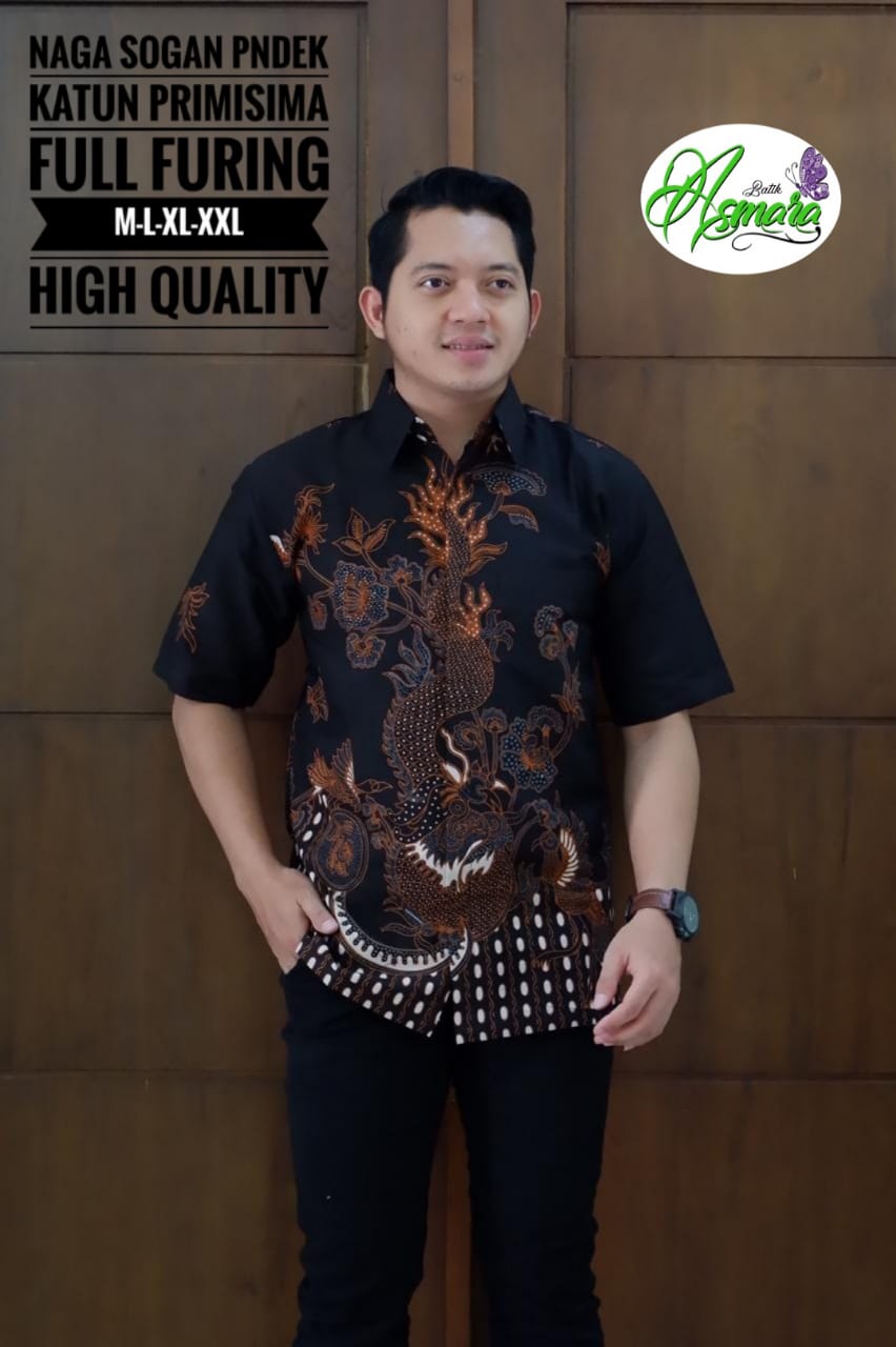 cover-NAGA SOGAN Kemeja Batik Pria Solo Lengan Pendek Lapis Furing BY ASMARA-1