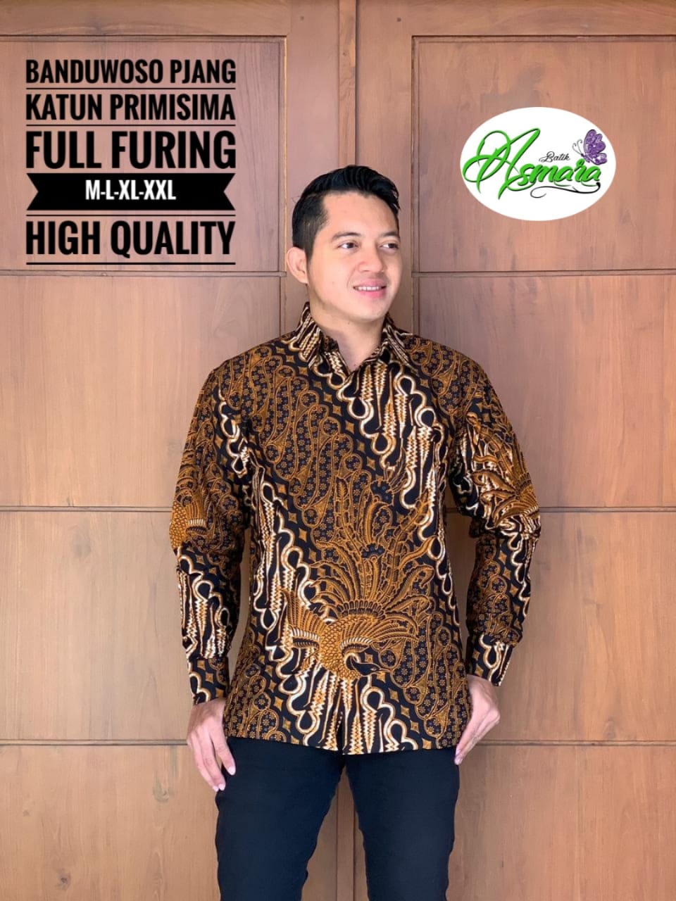 cover-BANDUWOSO Kemeja Batik Pria Solo Lengan Panjang Lapis Furing BY ASMARA-1