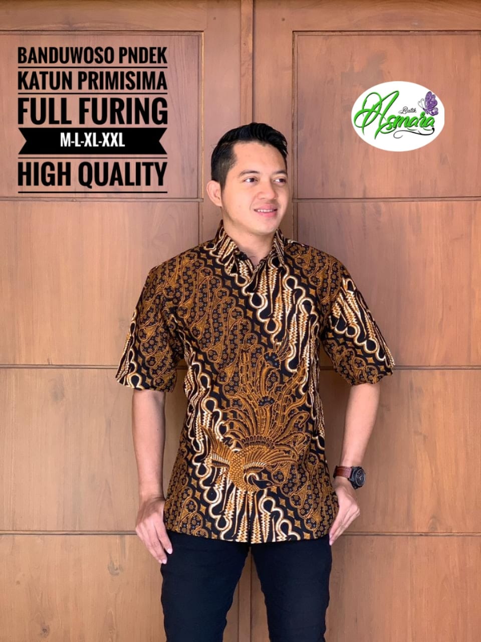 cover-BANDUWOSO Kemeja Batik Pria Solo Lengan Pendek Lapis Furing BY ASMARA-1