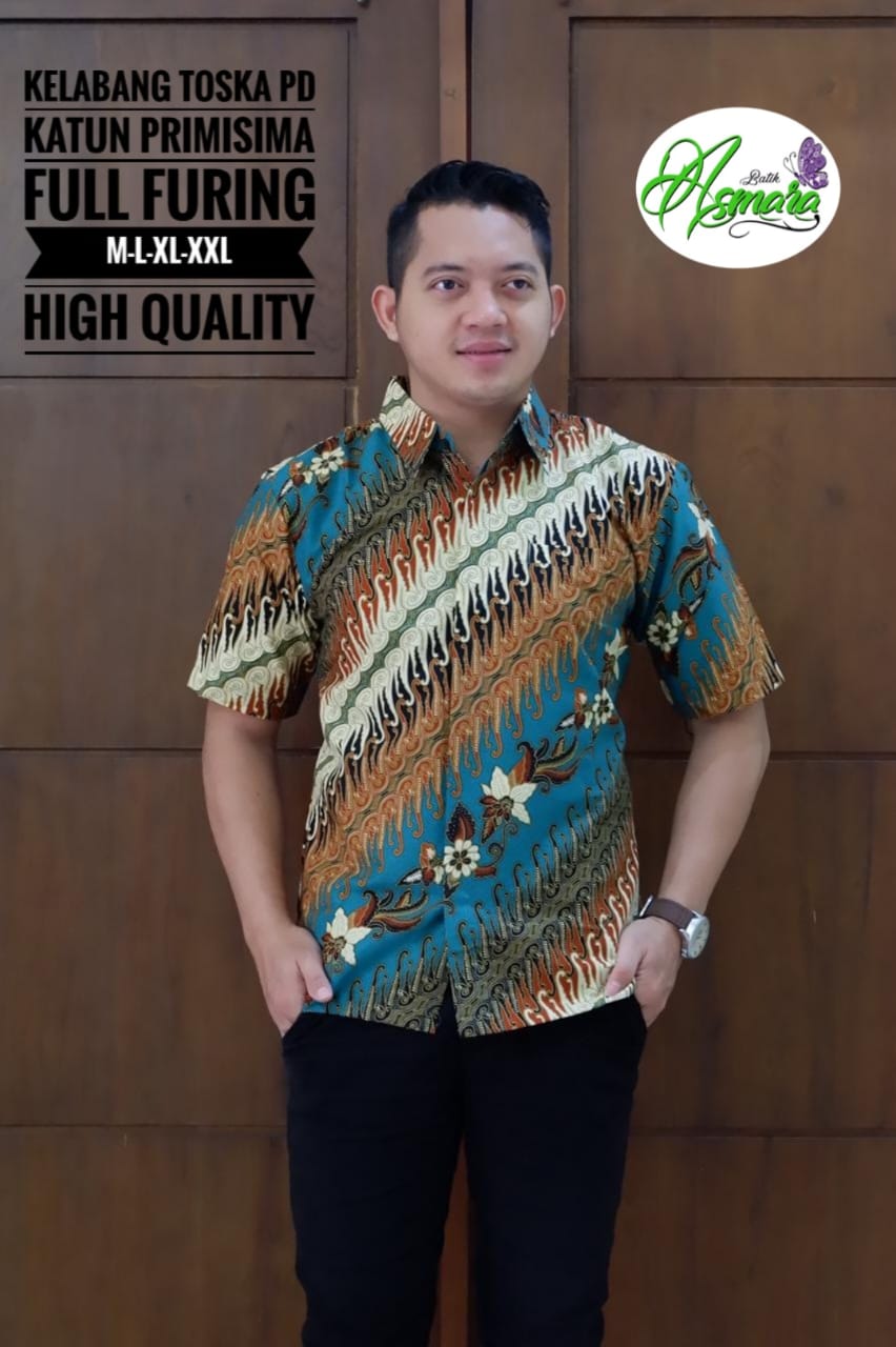 cover-KELABANG TOSCA Kemeja Batik Pria Solo Lengan Pendek Lapis Furing BY ASMARA-1