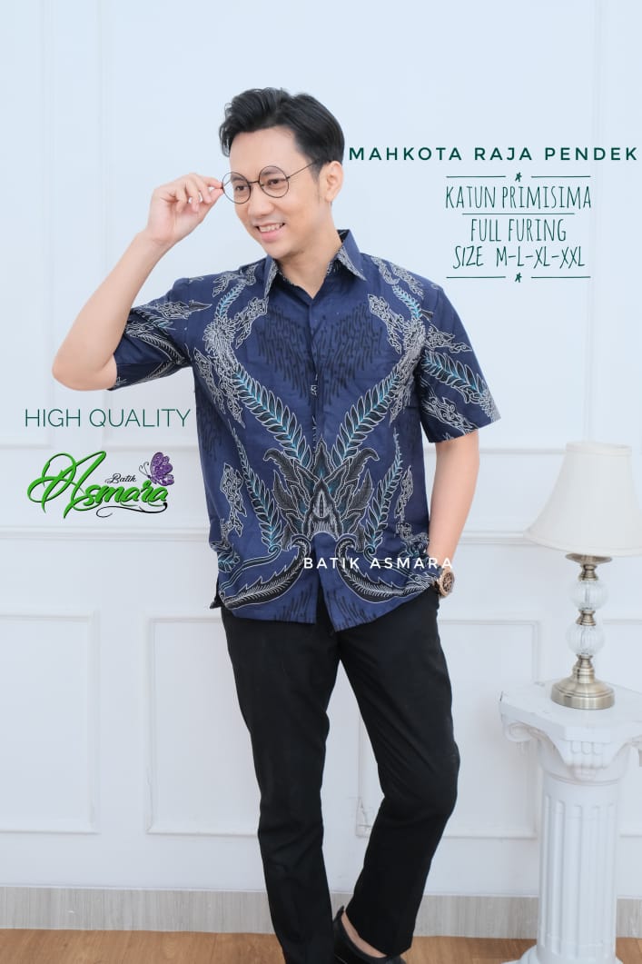 cover-MAHKOTA RAJA Kemeja Batik Pria Solo Lengan Pendek Lapis Furing BY ASMARA-1