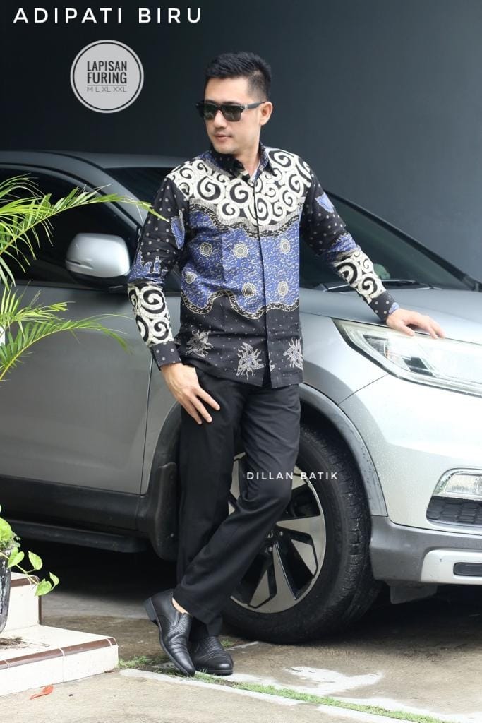 cover-ADIPATI BIRU  Kemeja Batik Pria Solo Lengan Panjang Lapis Furing BY DILLAN-1