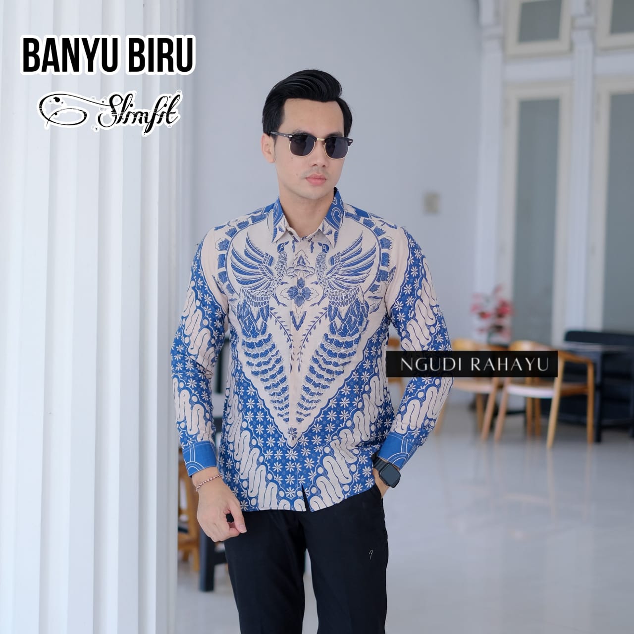 cover-BANYU BIRU Kemeja Batik Pria Solo Lengan Panjang Lapis Furing BY NGUDI RAHAYU-1