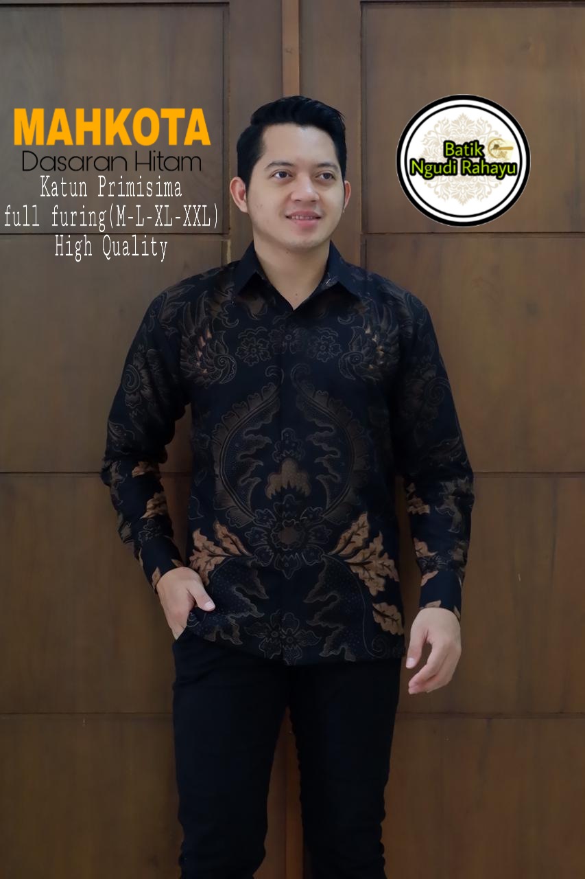 cover-MAHKOTA HITAM Kemeja Batik Pria Solo Lengan Panjang Lapis Furing BY NGUDI RAHAYU-1