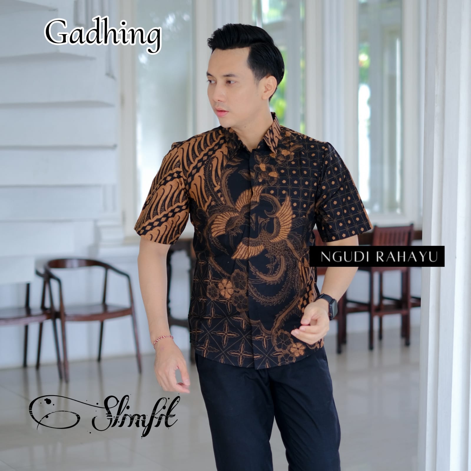 cover-GADHING Kemeja Batik Pria Solo Lengan Pendek Lapis Furing BY NGUDI RAHAYU-1