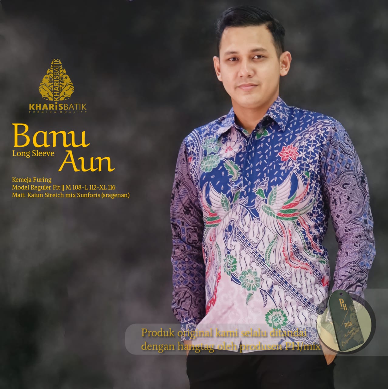 cover-BANU AUN Kemeja Batik Pria Solo Lengan Panjang Lapis Furing BY KHARIS-1