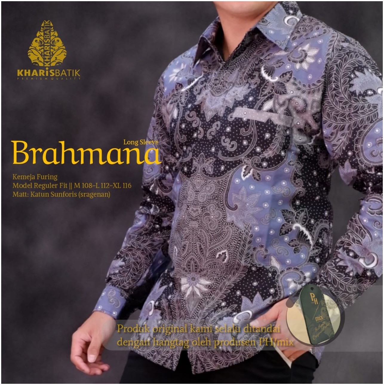 cover-BRAHMANA Kemeja Batik Pria Solo Lengan Panjang Lapis Furing BY KHARIS-1