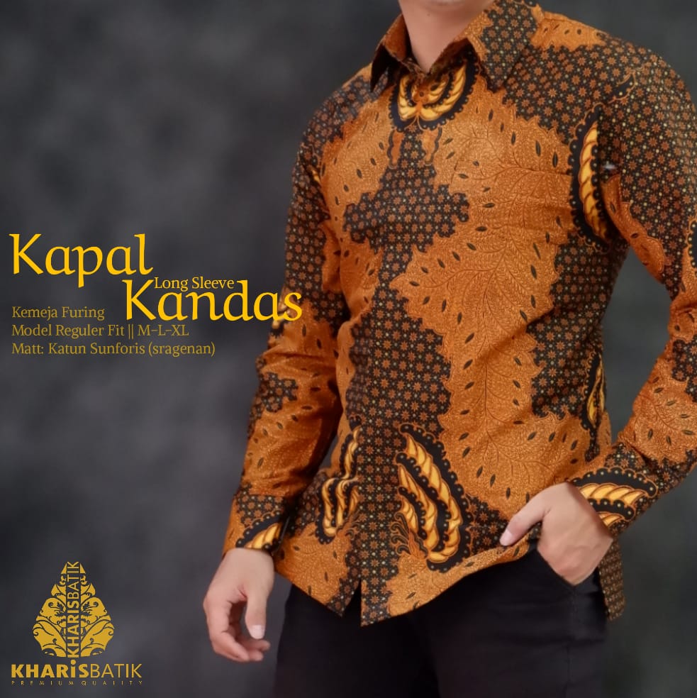 cover-KAPAL KANDAS Kemeja Batik Pria Solo Lengan Panjang Lapis Furing BY KHARIS-1