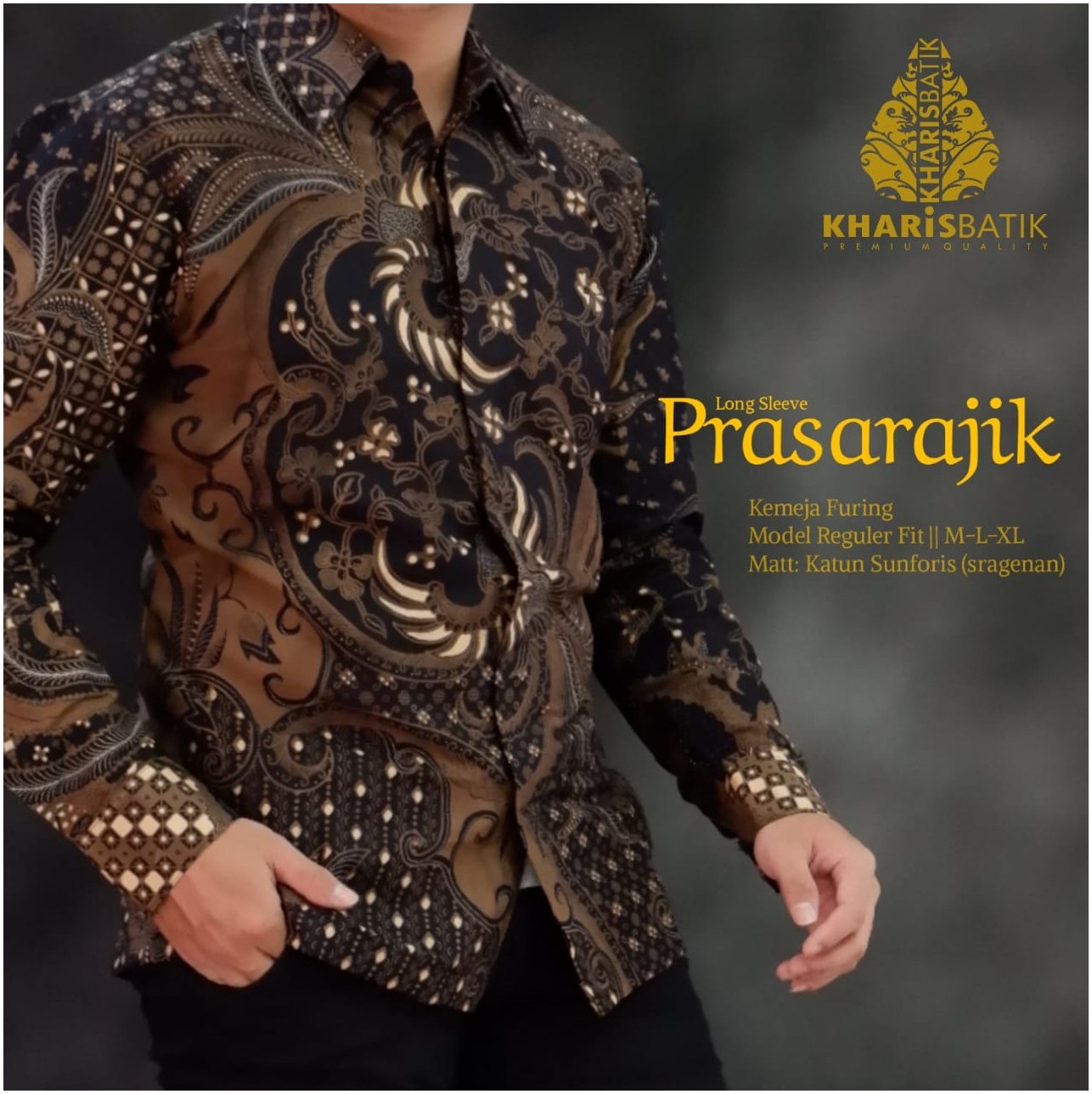 cover-PRASARAJIK Kemeja Batik Pria Solo Lengan Panjang Lapis Furing BY KHARIS-1