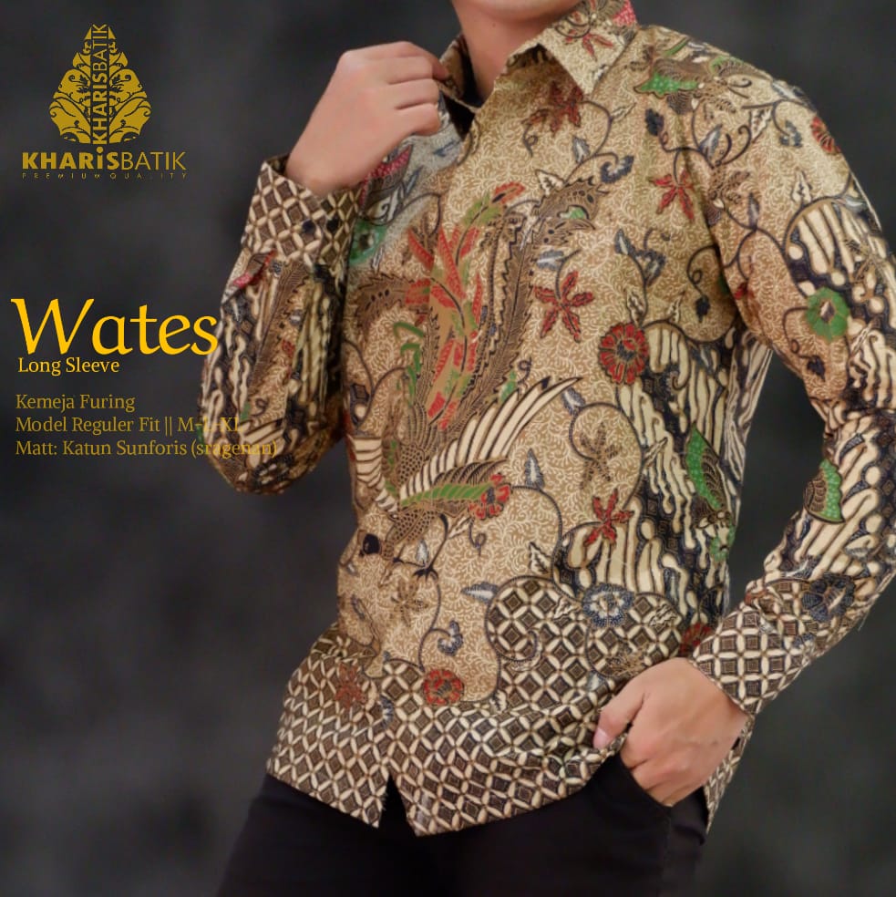 cover-WATES Kemeja Batik Pria Solo Lengan Panjang Lapis Furing BY KHARIS-1