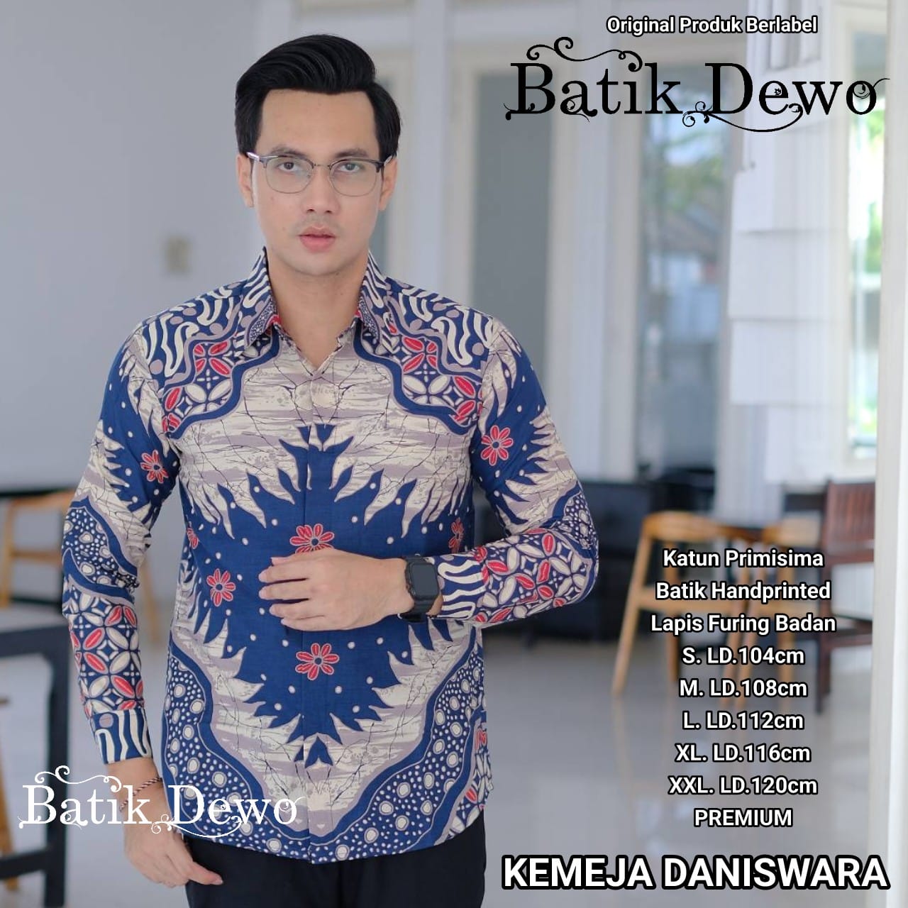 cover-DANISWARA  Kemeja Batik Pria Solo Lengan Panjang Lapis Furing BY DEWO-1