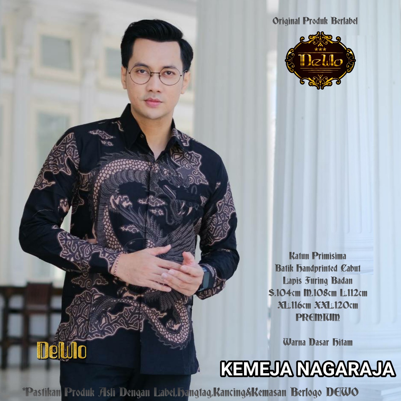 cover-NAGARAJA Kemeja Batik Pria Solo Lengan Panjang Lapis Furing BY DEWO-1